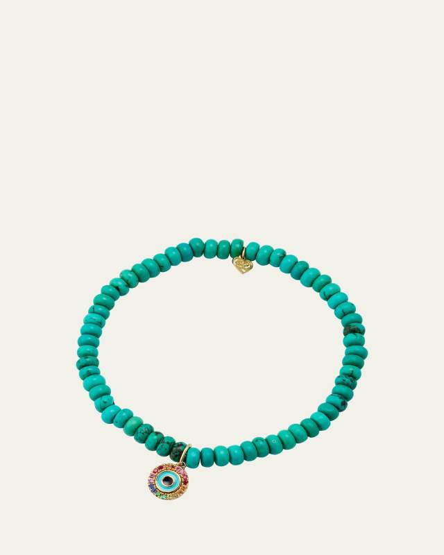 Girl's 14k Evil Eye Enamel Pendant Bracelet